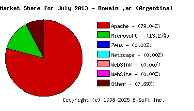 August 1st, 2013 Market Share Pie Chart