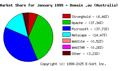 February 1st, 1999 Market Share Pie Chart