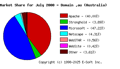August 1st, 2000 Market Share Pie Chart