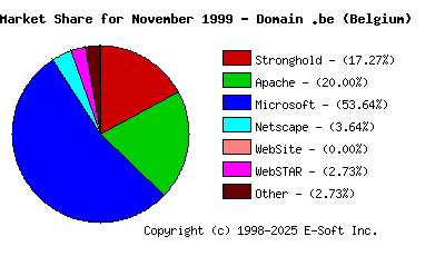 December 1st, 1999 Market Share Pie Chart