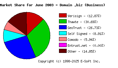 July 1st 2003 CA Market Share Pie Chart