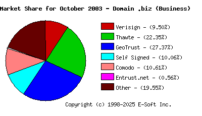 November 1st 2003 CA Market Share Pie Chart