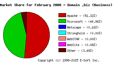 March 1st, 2008 Market Share Pie Chart