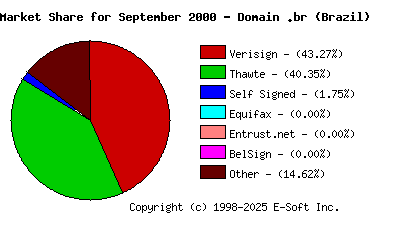 October 1st 2000 CA Market Share Pie Chart
