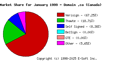 February 1st 1999 CA Market Share Pie Chart