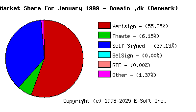February 1st 1999 CA Market Share Pie Chart