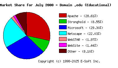 August 1st, 2000 Market Share Pie Chart
