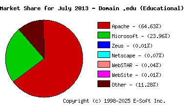 August 1st, 2013 Market Share Pie Chart