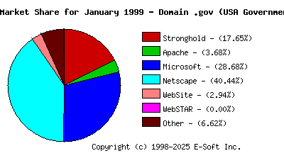 February 1st, 1999 Market Share Pie Chart