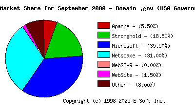 October 1st, 2000 Market Share Pie Chart