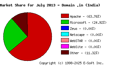 August 1st, 2013 Market Share Pie Chart
