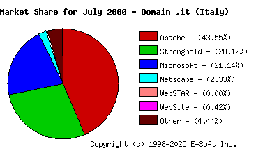 August 1st, 2000 Market Share Pie Chart