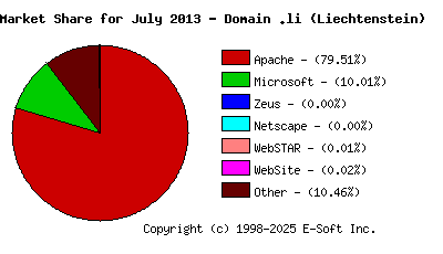 August 1st, 2013 Market Share Pie Chart