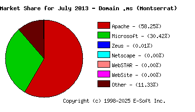 August 1st, 2013 Market Share Pie Chart