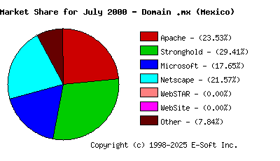 August 1st, 2000 Market Share Pie Chart