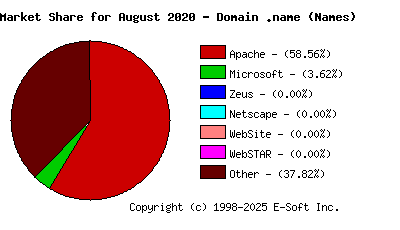 September 1st, 2020 Market Share Pie Chart