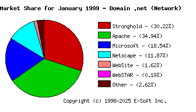 February 1st, 1999 Market Share Pie Chart