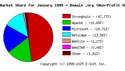 February 1st, 1999 Market Share Pie Chart
