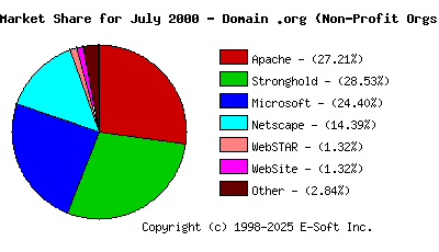 August 1st, 2000 Market Share Pie Chart