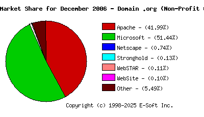 January 1st, 2007 Market Share Pie Chart