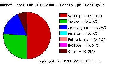 August 1st 2000 CA Market Share Pie Chart