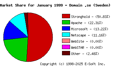 February 1st, 1999 Market Share Pie Chart