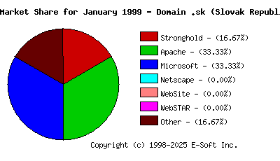 February 1st, 1999 Market Share Pie Chart