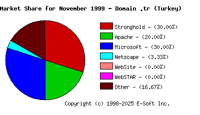 December 1st, 1999 Market Share Pie Chart