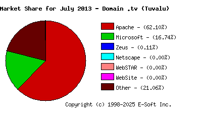 August 1st, 2013 Market Share Pie Chart