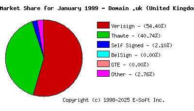 February 1st 1999 CA Market Share Pie Chart