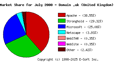 August 1st, 2000 Market Share Pie Chart