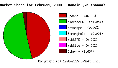 March 1st, 2008 Market Share Pie Chart