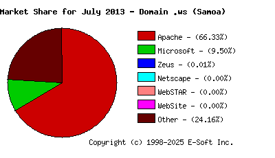August 1st, 2013 Market Share Pie Chart