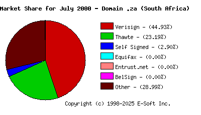 August 1st 2000 CA Market Share Pie Chart