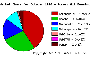 November 1st, 1998 Market Share Pie Chart