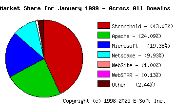 February 1st, 1999 Market Share Pie Chart
