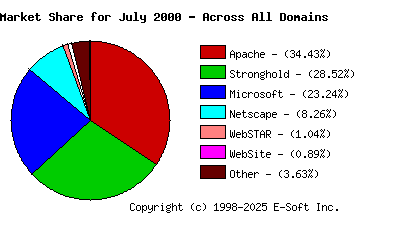 August 1st, 2000 Market Share Pie Chart