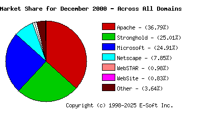 January 1st, 2000 Market Share Pie Chart
