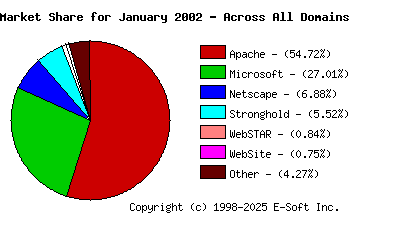 February 1st, 2002 Market Share Pie Chart