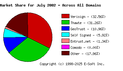 August 1st 2002 CA Market Share Pie Chart