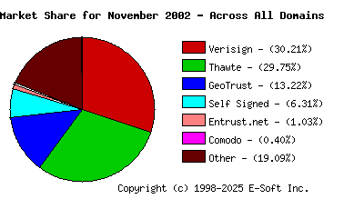 December 1st 2002 CA Market Share Pie Chart