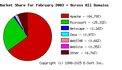 March 1st, 2003 Market Share Pie Chart
