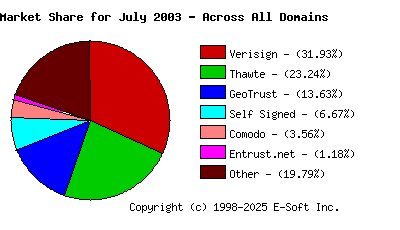 August 1st 2003 CA Market Share Pie Chart