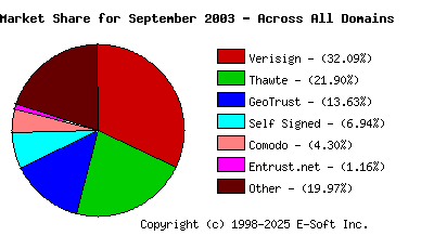 October 1st 2003 CA Market Share Pie Chart