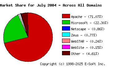 August 1st, 2004 Market Share Pie Chart