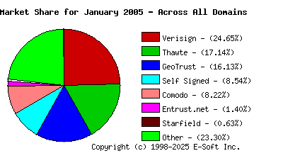 February 1st 2005 CA Market Share Pie Chart