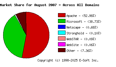 September 1st, 2007 Market Share Pie Chart