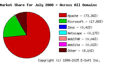 August 1st, 2008 Market Share Pie Chart