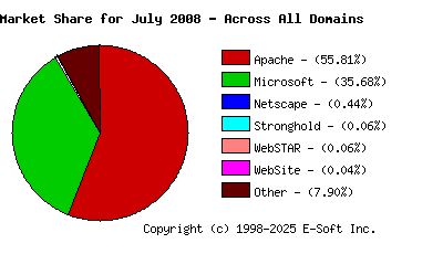 August 1st, 2008 Market Share Pie Chart