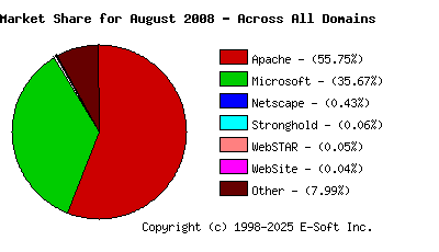 September 1st, 2008 Market Share Pie Chart